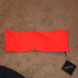 ZAFUL LARGE NEON ORANGE BANDEAU TOP